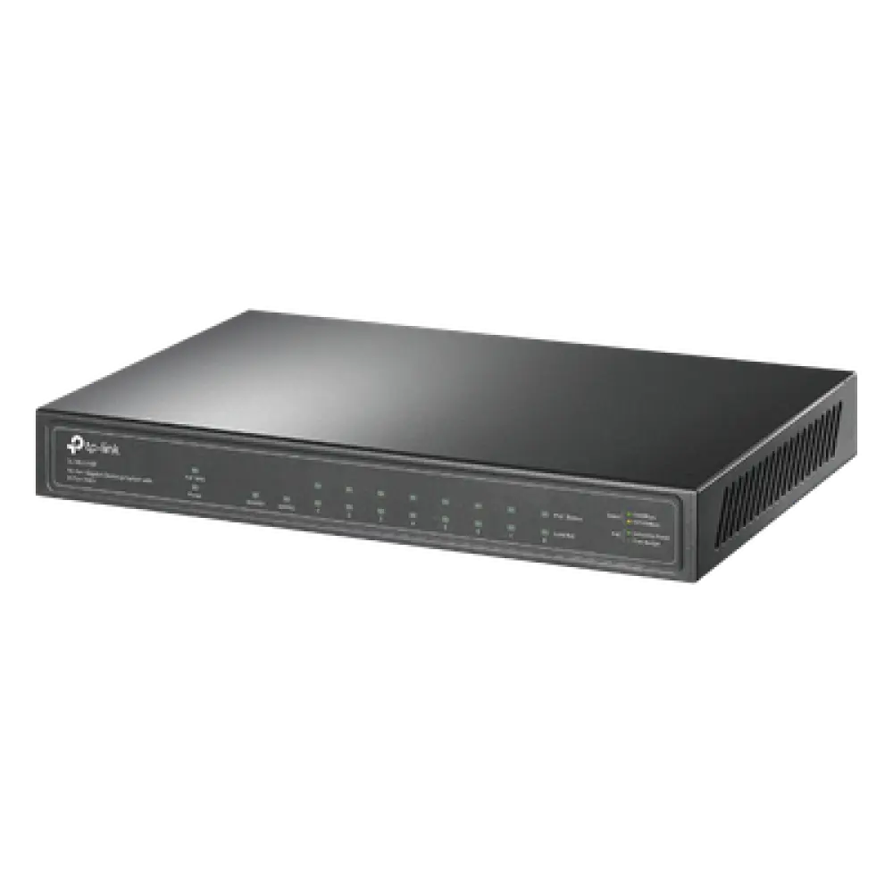 Switch PoE+ / 8 Puertos Gigabit PoE+ / 1 Puerto Gigabit Uplink / 1 Puerto SFP / 63W PoE Total / 20 Gbps