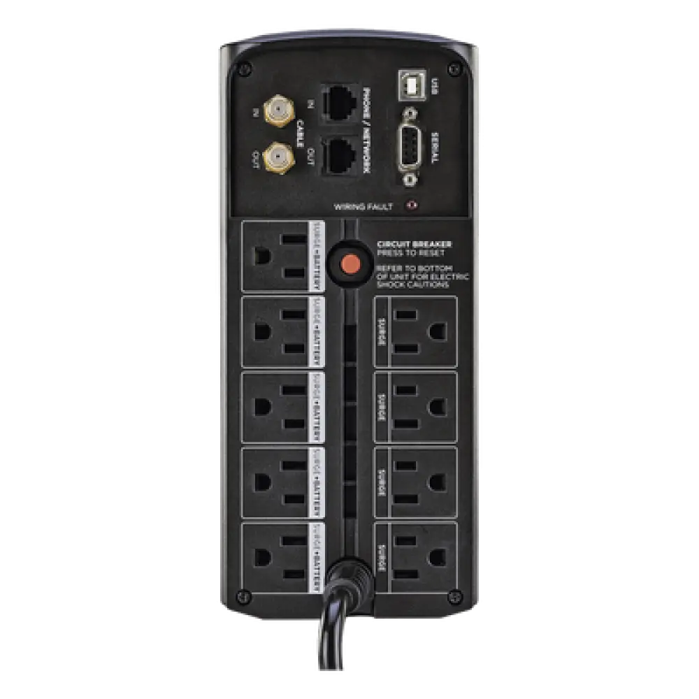UPS Línea Interactiva / 850 VA / 510 W / 9 Tomas NEMA 5-15R / Pantalla LCD / Supresión 1080 J / Mini Torre