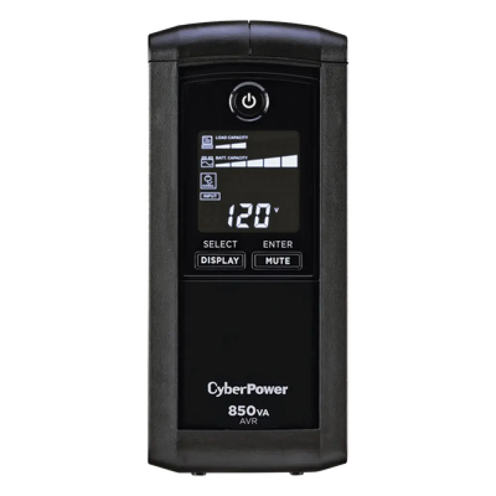 UPS Línea Interactiva / 850 VA / 510 W / 9 Tomas NEMA 5-15R / Pantalla LCD / Supresión 1080 J / Mini Torre