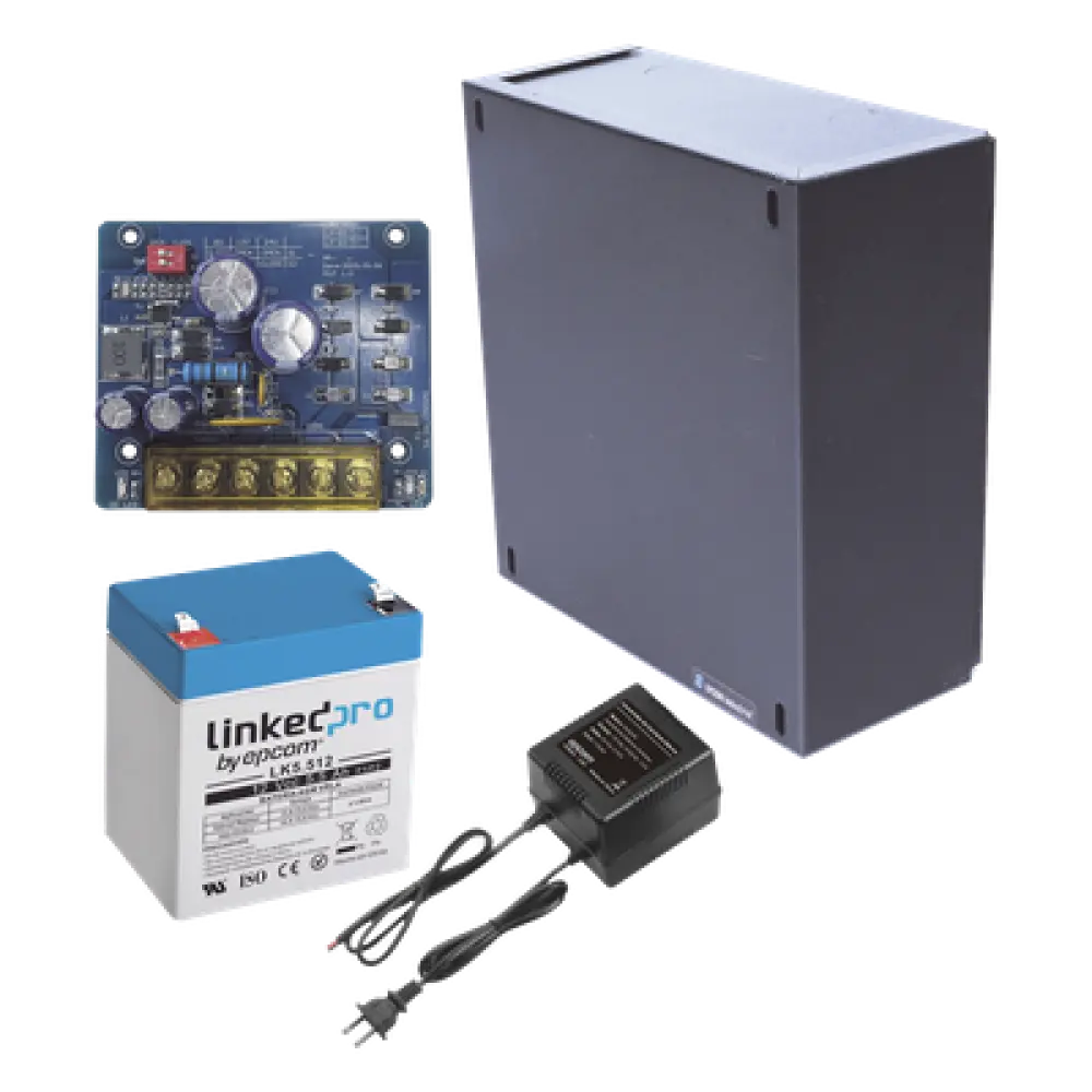 Kit Fuente de Poder con Batería de Respaldo / 12 Vcc / 1.5 A / 4.5 Ah / Gabinete Interior 221 x 191 x 83 mm (8.7 x 7.5 x 3.3 in)