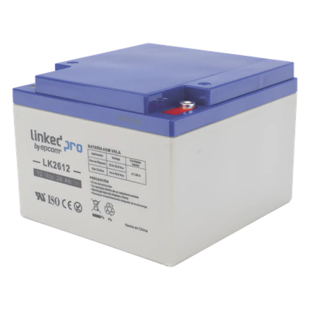 Batería de Respaldo AGM / 12 V / 26 Ah / Vida Útil 5 Años / Terminales M5 / Certificación UL