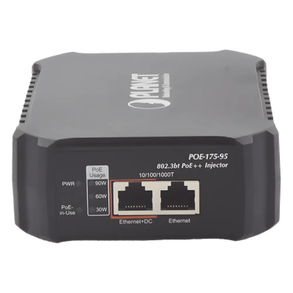 Inyector PoE / 802.3bt 95W / Gigabit / Fuente interna / Alcance 100m (328 pies)