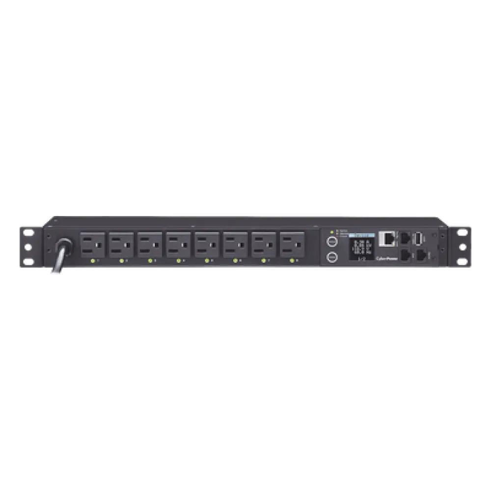 PDU Switchable / 8 Salidas NEMA 5-15R / Entrada 120 Vca NEMA 5-15P / Horizontal 19in / 1UR / Control Remoto por Red / Daisy Chain