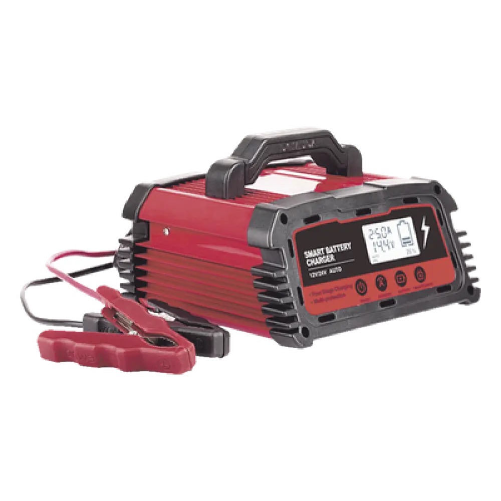 Cargador de Baterías / 12 o 24 Vcc / 25 A / Hasta 250 Ah / Display LCD / Entrada Universal AC 110-220 V