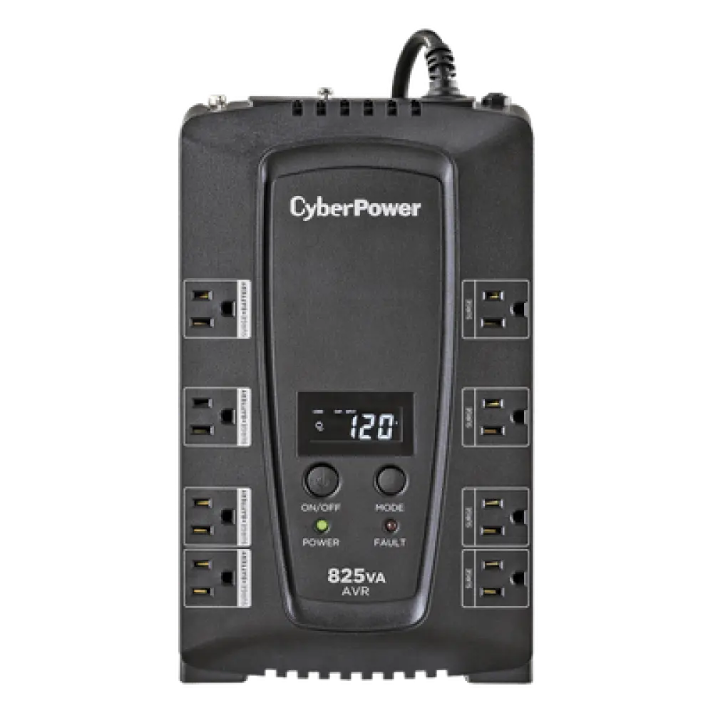 UPS Línea Interactiva / 825 VA / 450 W / 8 Tomas NEMA 5-15R / AVR Integrado / LCD Multifunción / Protección 1030 J