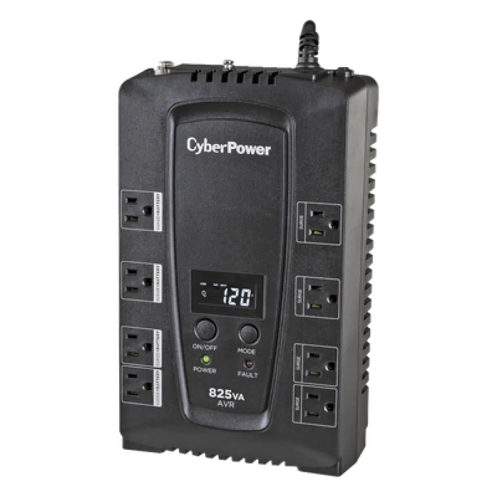 UPS Línea Interactiva / 825 VA / 450 W / 8 Tomas NEMA 5-15R / AVR Integrado / LCD Multifunción / Protección 1030 J