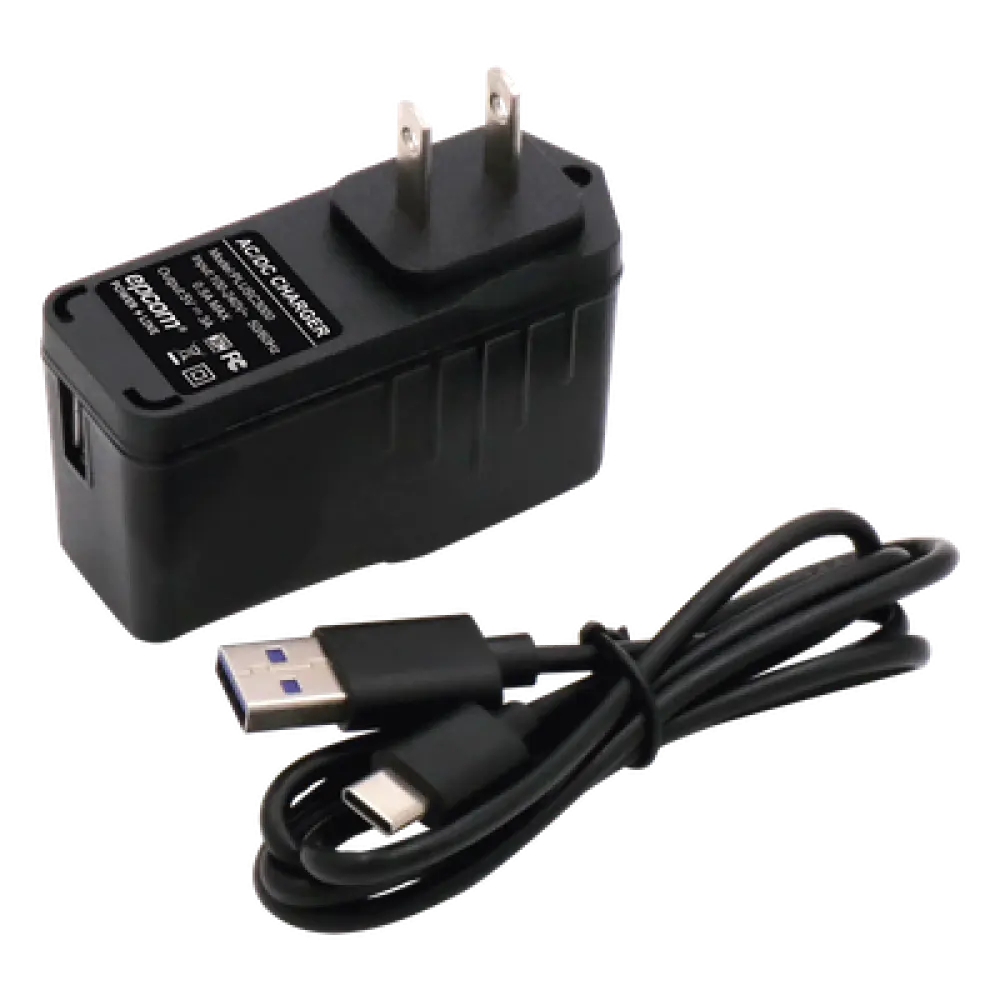 Adaptador de corriente AC/DC / Entrada 100-240 VCA / Salida 5 VCC @ 3 A / Conectores USB-C y micro-USB