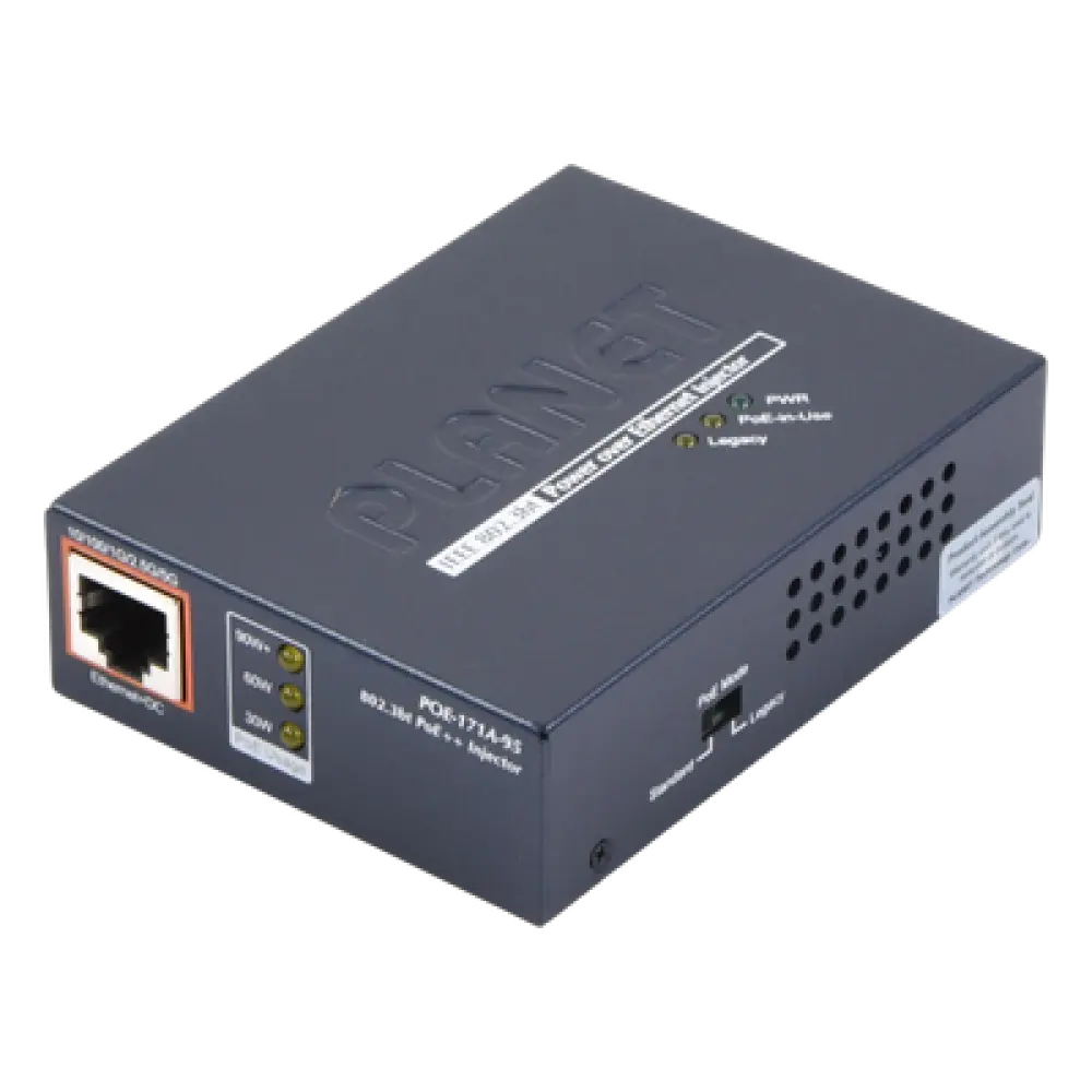 Inyector PoE / 802.3bt / 95W / Gigabit / 4 pares / Fuente externa
