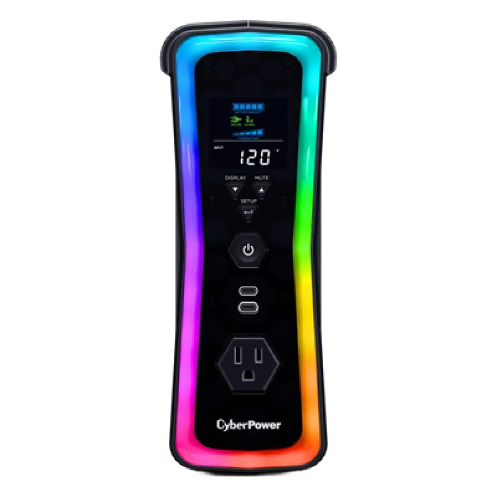 UPS Línea Interactiva / 1500 VA / 1000 W / Onda Senoidal Pura / 13 Salidas NEMA 5-15R / AVR 86-148 Vca / USB / RGB