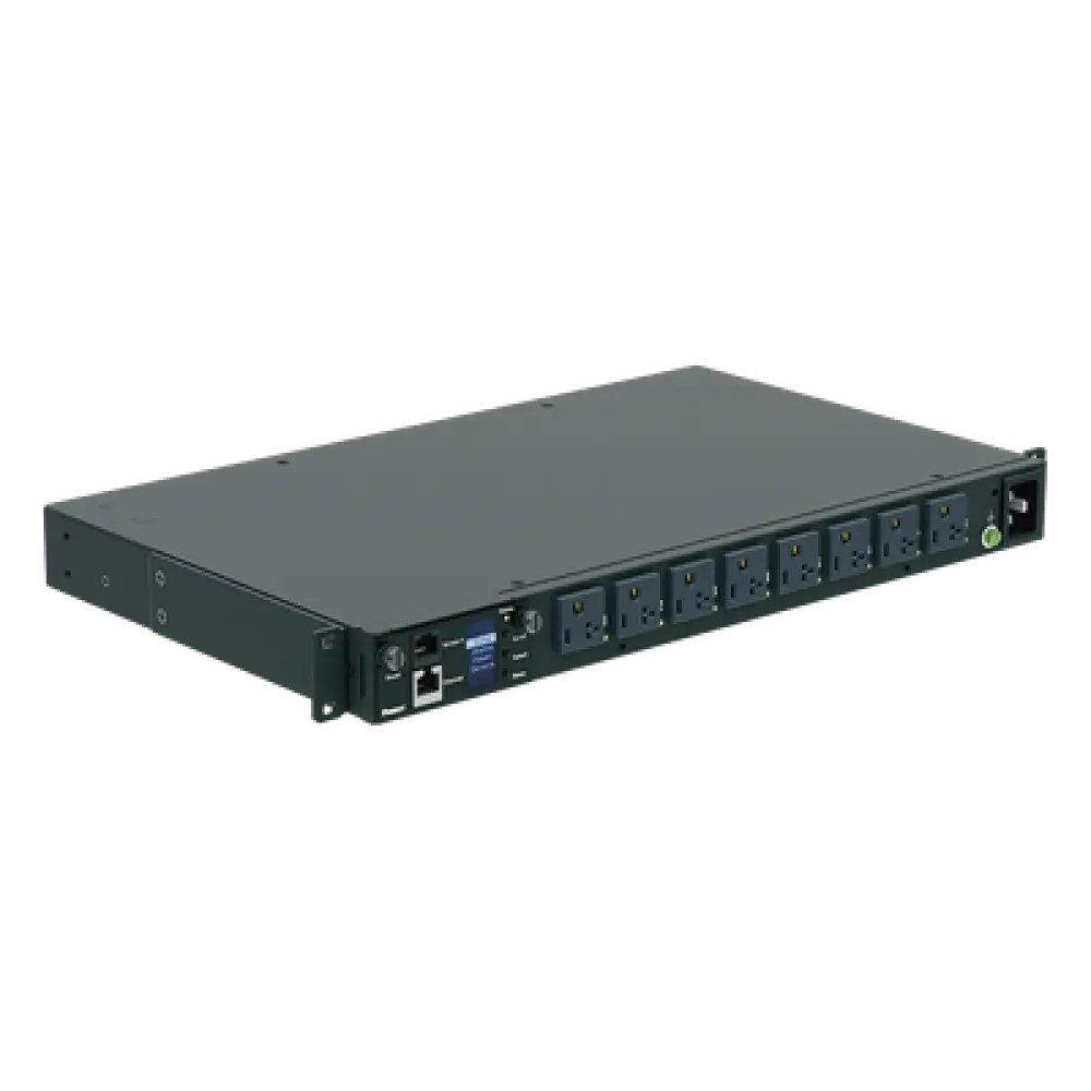 PDU Monitoreable por Toma / 8 Salidas NEMA 5-20R / Control Individual y por Grupo / 120 Vca / 15 A / 1UR Horizontal 19 in
