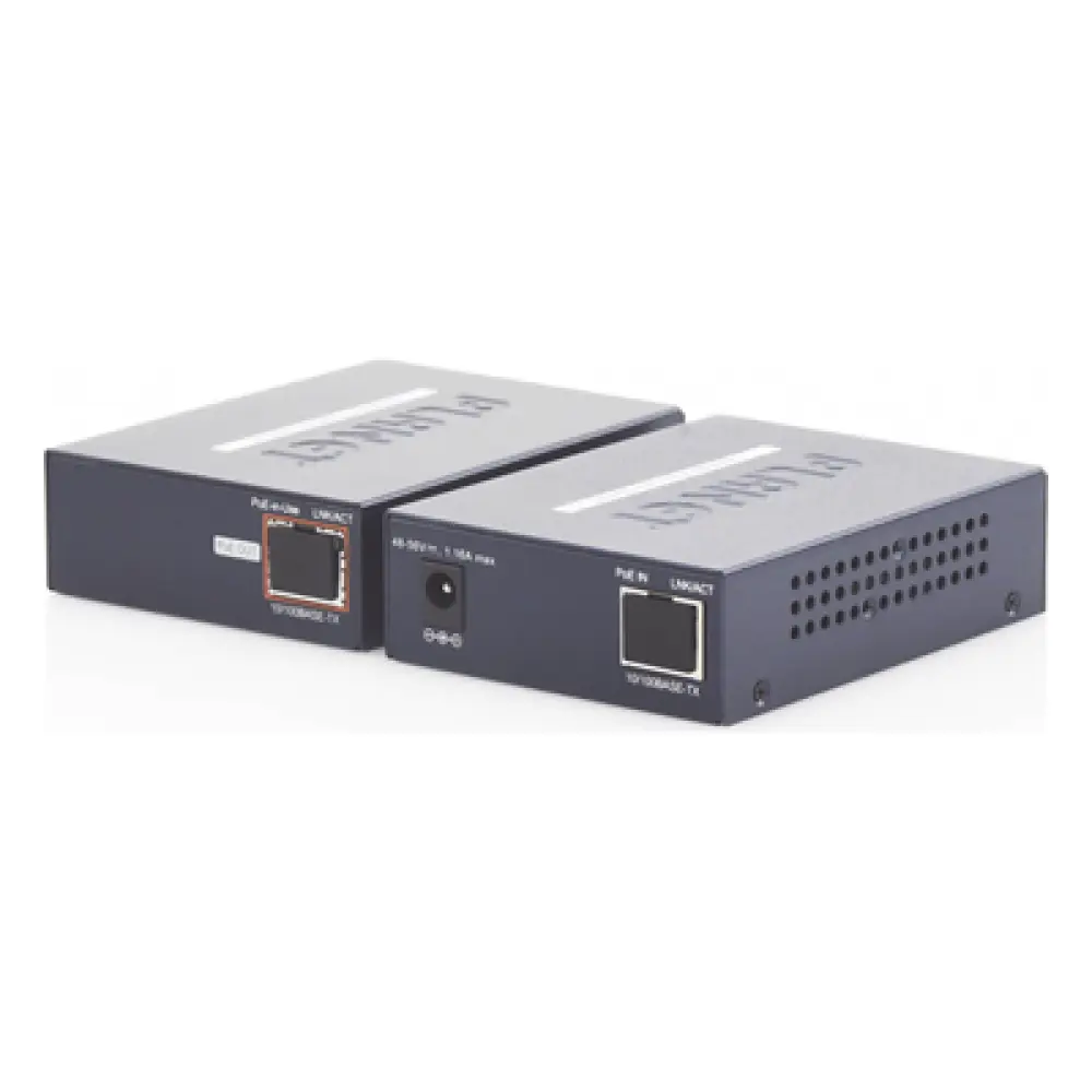 Kit Transmisor y Receptor PoE / Ethernet IP 1 km (3280 ft) / Cable Coaxial / 10/100 Base-TX / 802.3af/at