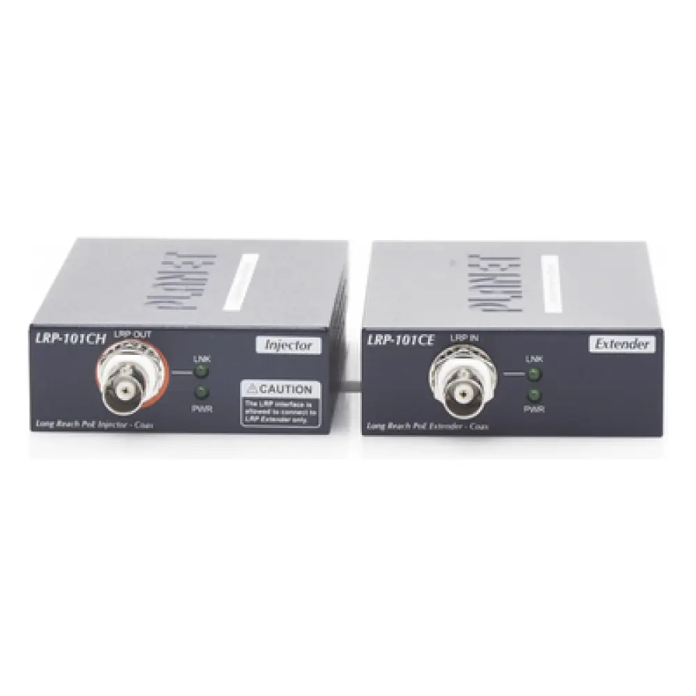 Kit Transmisor y Receptor PoE / Ethernet IP 1 km (3280 ft) / Cable Coaxial / 10/100 Base-TX / 802.3af/at