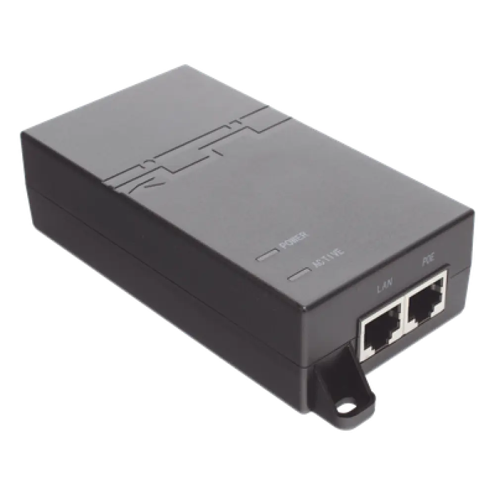 Inyector PoE / 802.3at 30 W / Gigabit / 2 Puertos LAN / Entrada 100-240 V CA / IEC C5