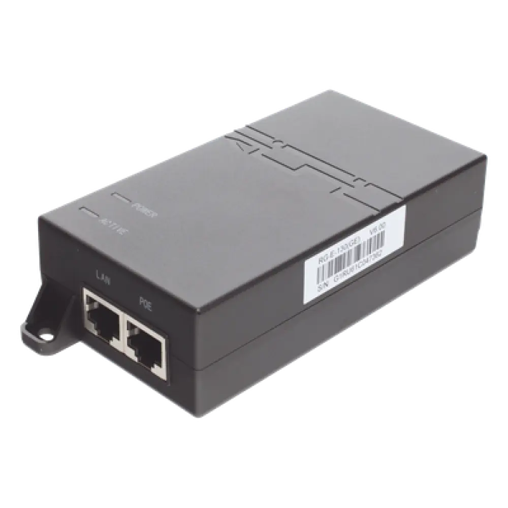 Inyector PoE / 802.3at 30 W / Gigabit / 2 Puertos LAN / Entrada 100-240 V CA / IEC C5