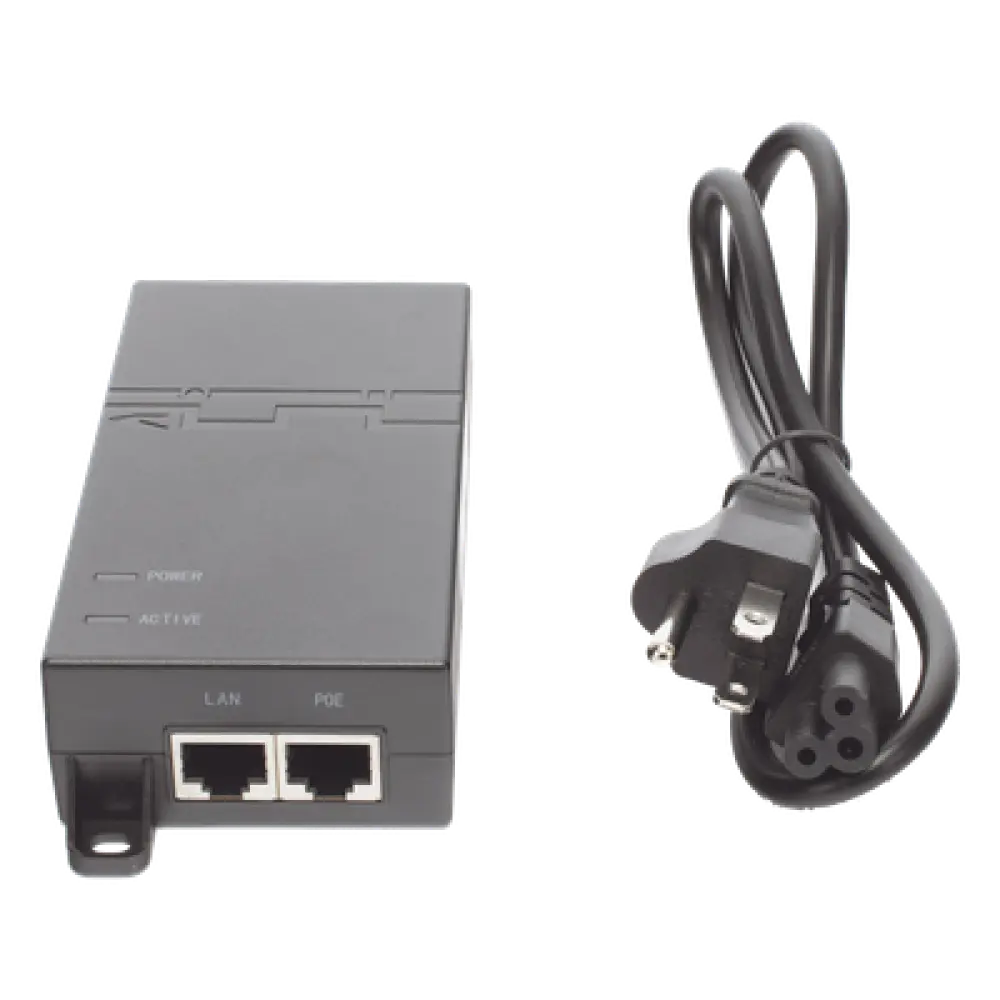 Inyector PoE / 802.3at 30 W / Gigabit / 2 Puertos LAN / Entrada 100-240 V CA / IEC C5
