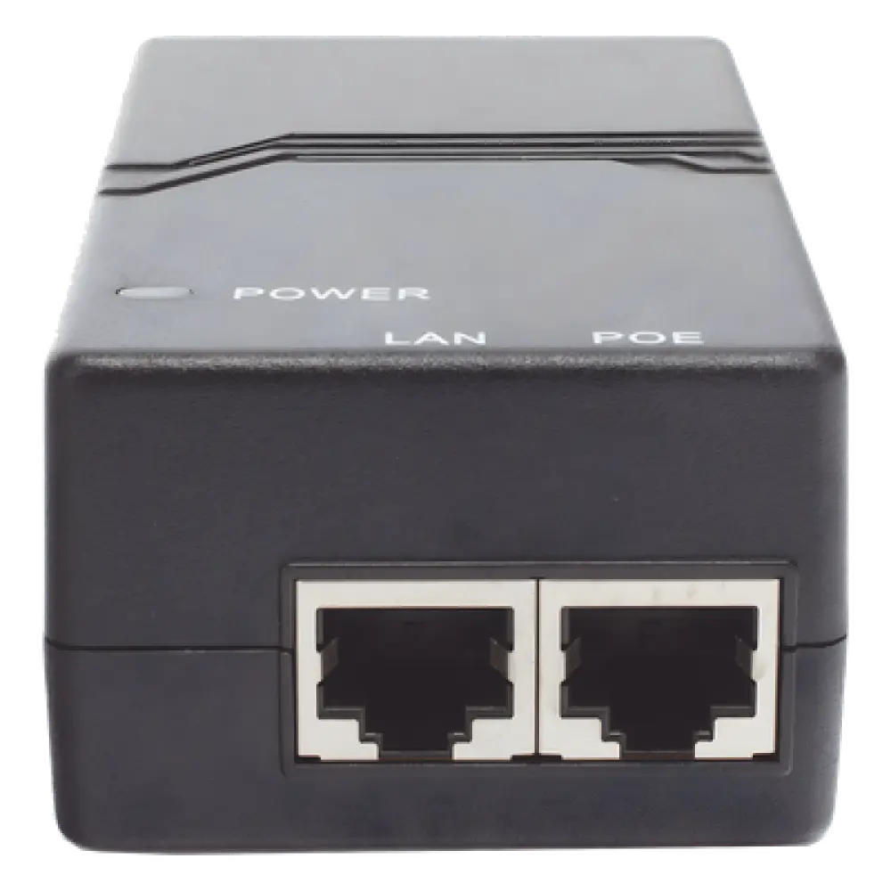 Inyector PoE / 802.3af 15W / 2 Puertos Gigabit / Entrada 100-240V AC / Detección Inteligente PD