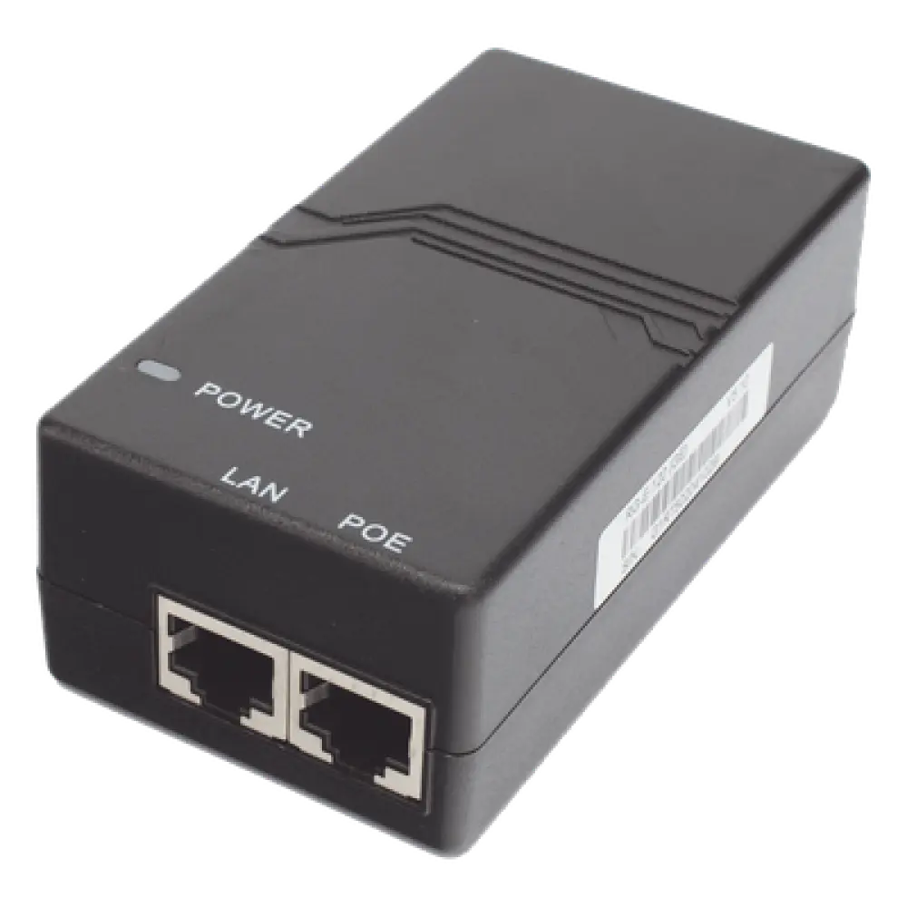 Inyector PoE / 802.3af 15W / 2 Puertos Gigabit / Entrada 100-240V AC / Detección Inteligente PD