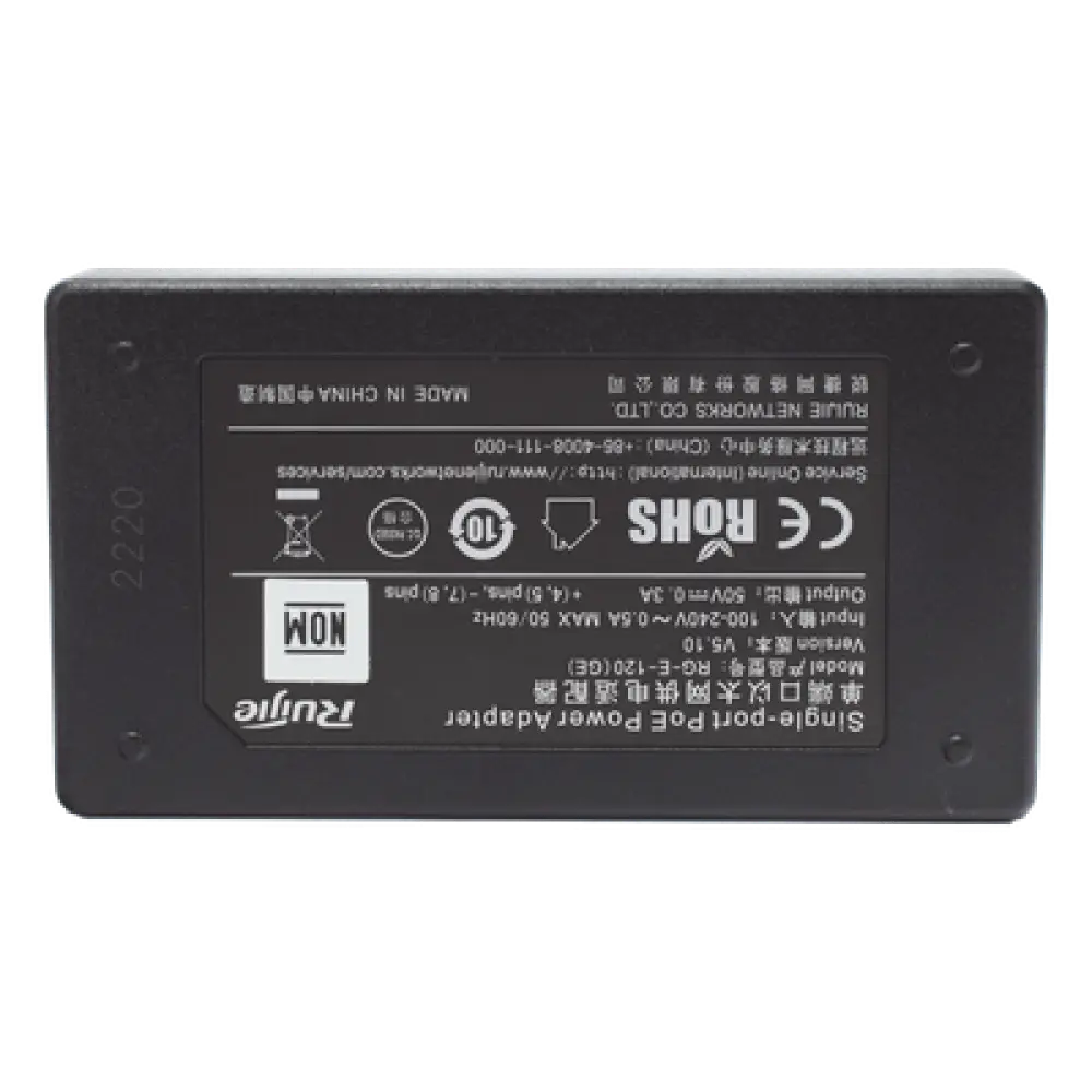 Inyector PoE / 802.3af 15W / 2 Puertos Gigabit / Entrada 100-240V AC / Detección Inteligente PD