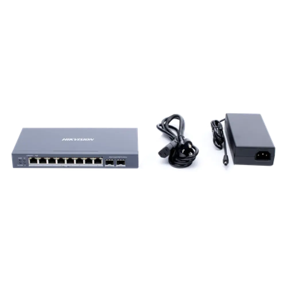 Switch Administrable PoE+ / 8 Puertos Gigabit / 2 SFP / Extensión 300 m (984.3 ft) / 110 W / Gestión en la Nube