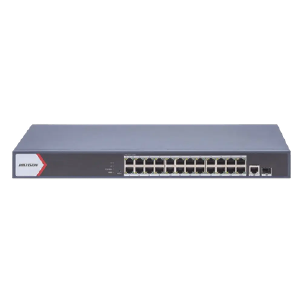 Switch PoE+ Monitoreable / 24 Puertos Gigabit / 1 Puerto Uplink SFP / 1 Puerto Uplink Gigabit / Alcance Extendido 300 m (984.3 ft) / 370 W PoE+