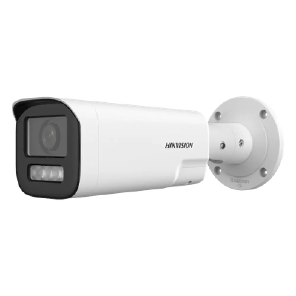 Cámara Bala IP / 4 Megapixel / Dual Light 50 m (164 ft) / Lente Motorizado 2.8-12 mm / Audio Bidireccional / IP67 / PoE / WDR 120 dB