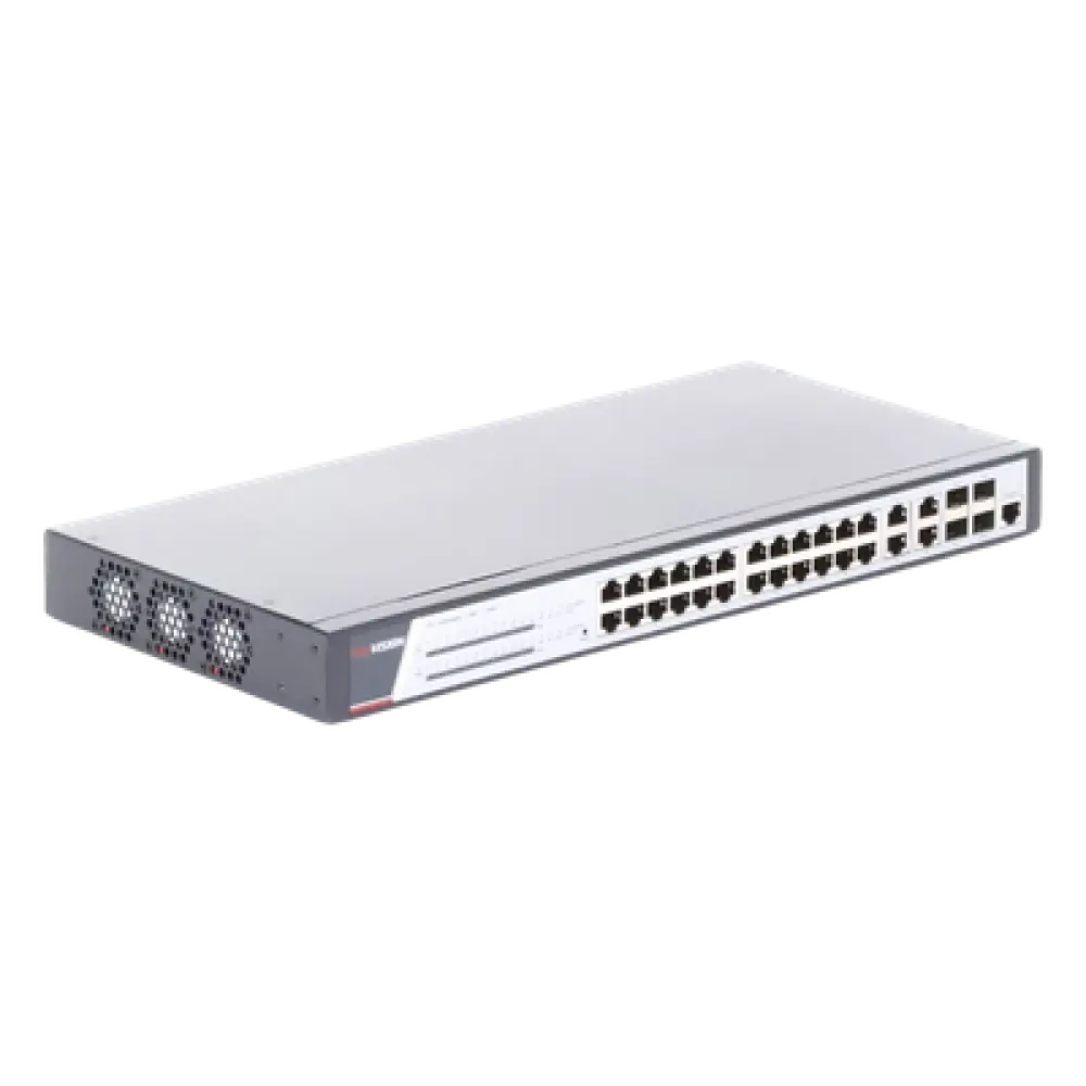 Switch Administrable PoE+ / 24 Puertos Gigabit PoE+ / 4 Puertos Gigabit / 4 Puertos SFP Uplink / 370W / 22.8 Gbps / PoE Extendido 200 m (656 ft)