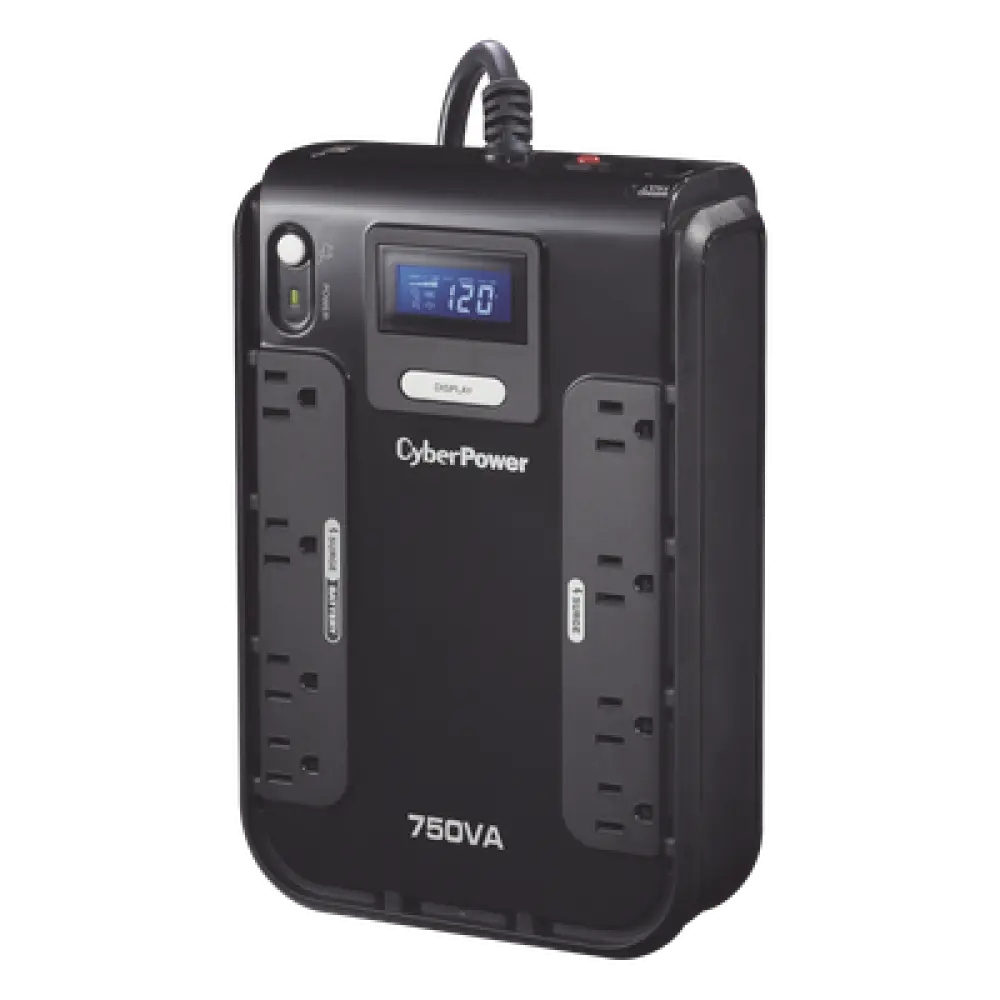 UPS de 750 VA/420 W, Topología Standby, Entrada 120 Vca NEMA 5-15P, Tipo Gabinete Compacto, Con 8 Tomas NEMA 5-15R