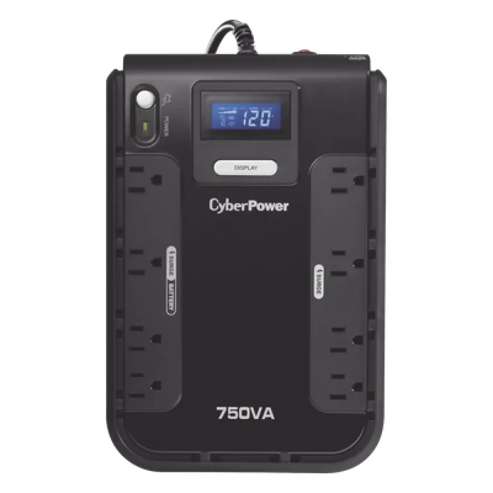 UPS de 750 VA/420 W, Topología Standby, Entrada 120 Vca NEMA 5-15P, Tipo Gabinete Compacto, Con 8 Tomas NEMA 5-15R