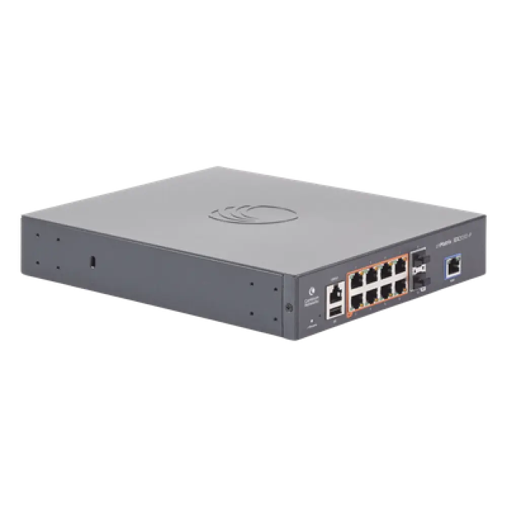 Switch Capa 3 / 10 Puertos / 8 Gigabit PoE / 2 SFP / USB / Consola / MNGMT / 20 Gbps