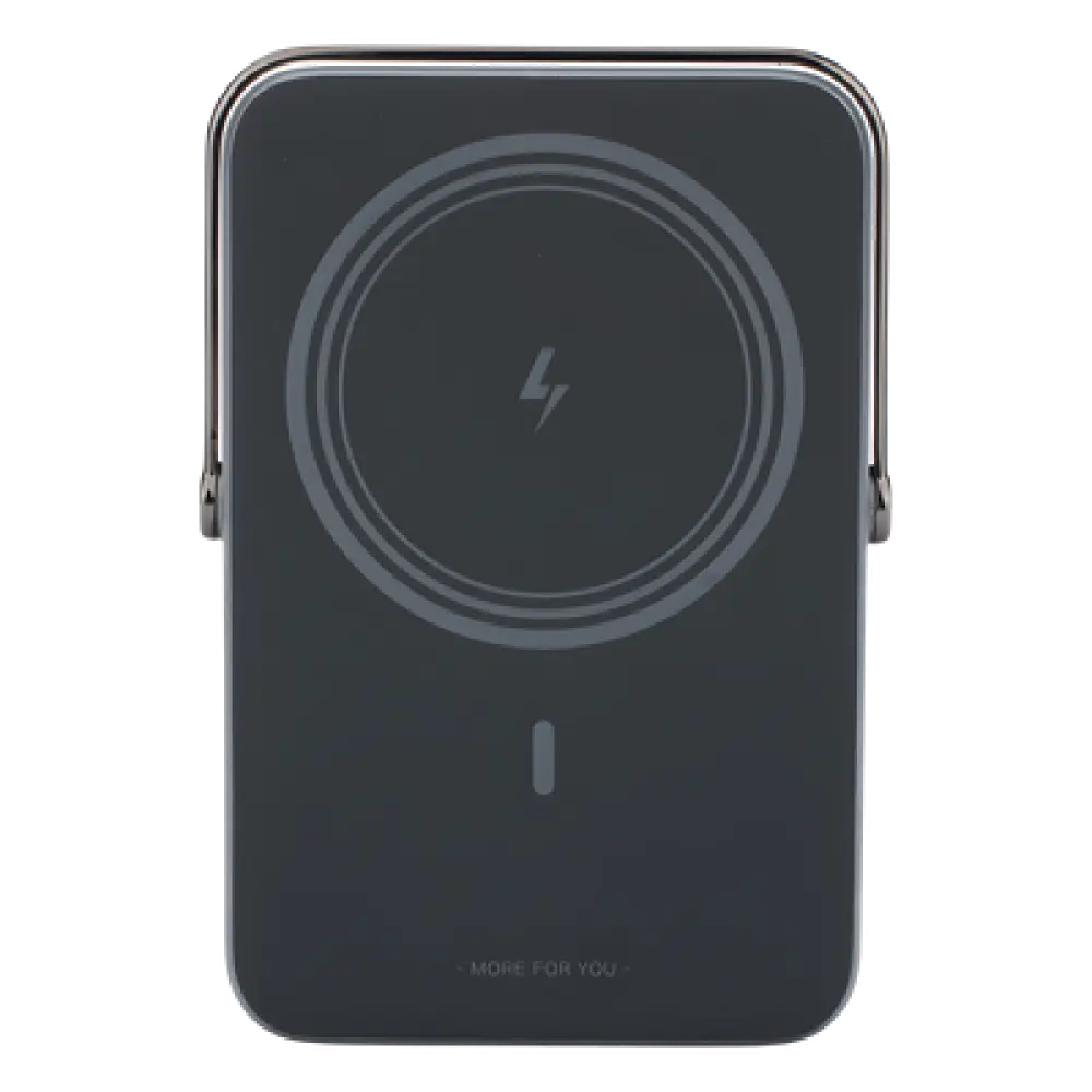 Power Bank Inalámbrico / 10000 mAh / Carga Inalámbrica 7.5W / USB-C 20W / Pantalla TFT con Emojis / Soporte Plegable / Succión Magnética 10N