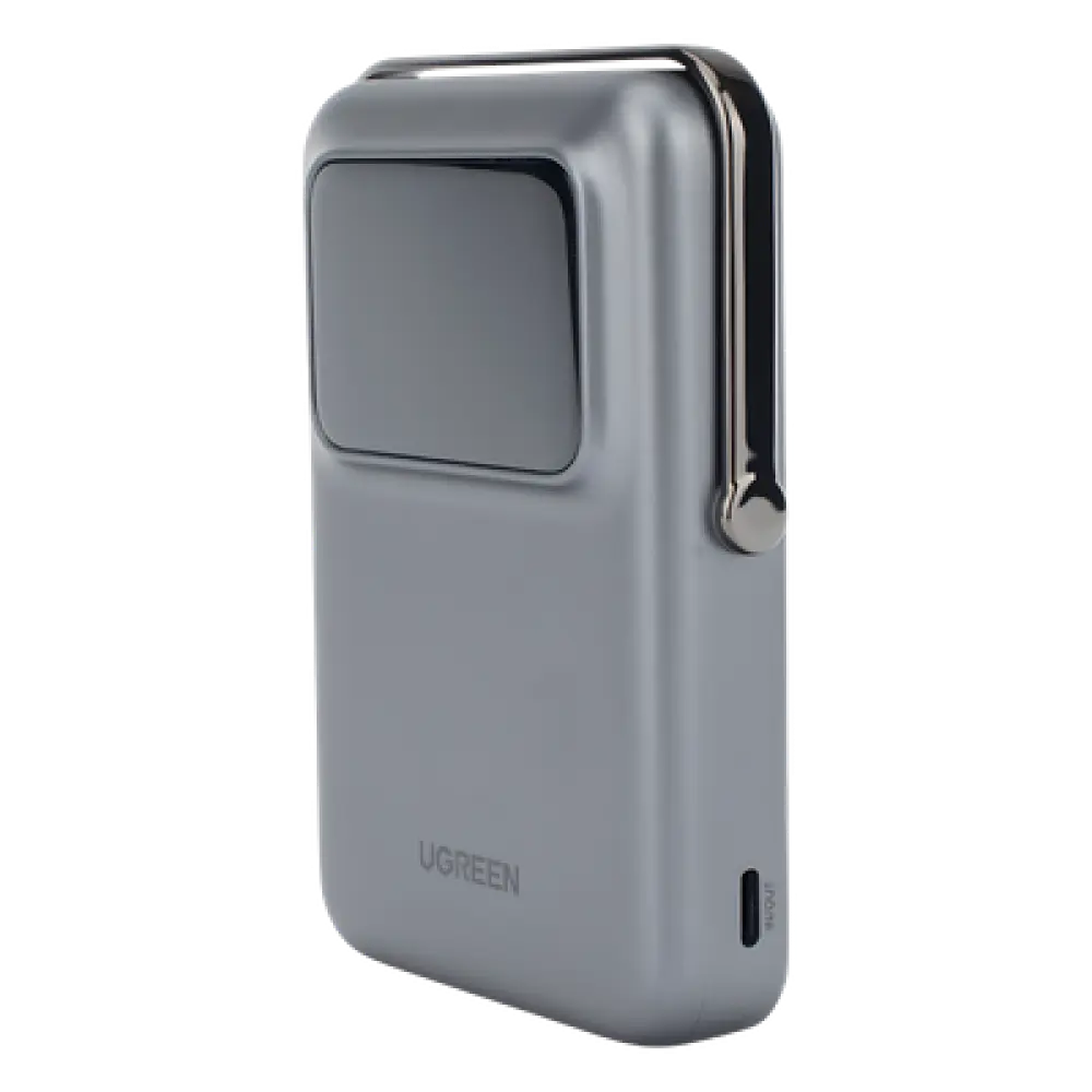 Power Bank Inalámbrico / 10000 mAh / Carga Inalámbrica 7.5W / USB-C 20W / Pantalla TFT con Emojis / Soporte Plegable / Succión Magnética 10N