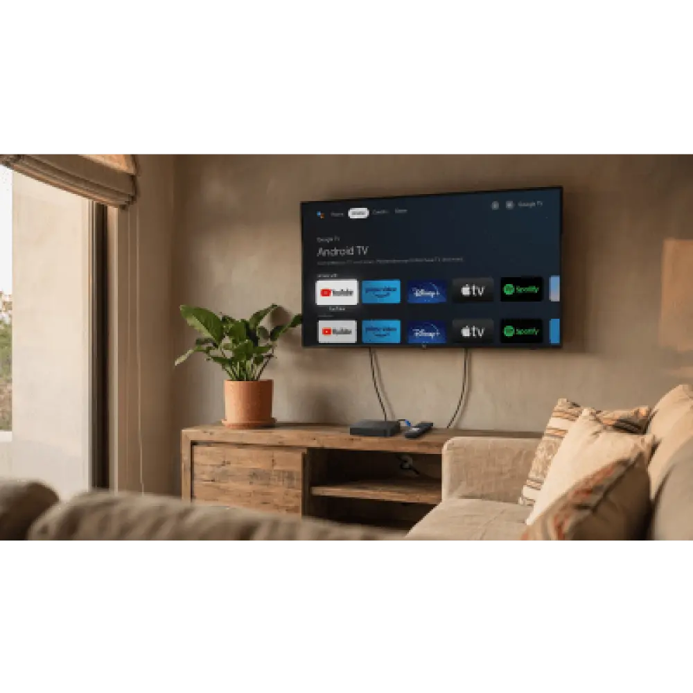 Decodificador Android TV / 4Kp60 HDR / Wi-Fi Dual Banda / Bluetooth 5.0 / HDMI 2.1 / 2 GB RAM 16 GB Almacenamiento