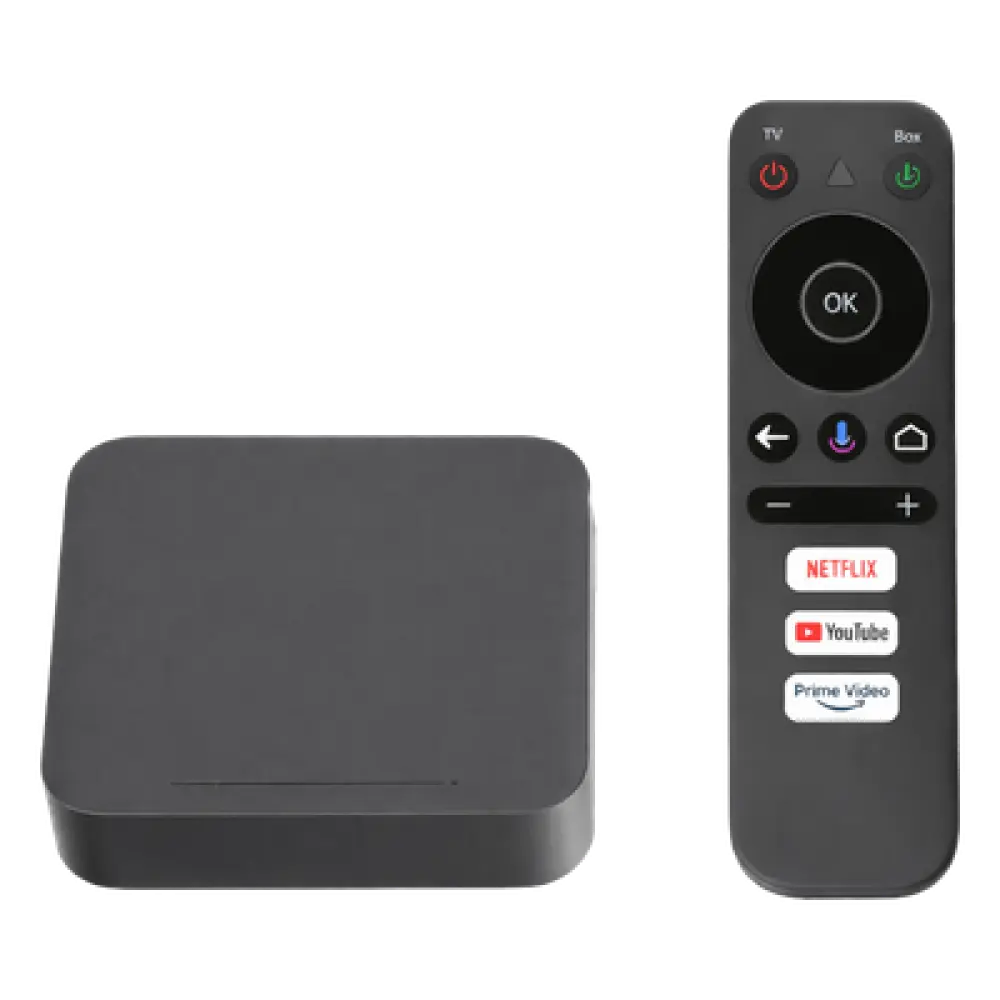 Decodificador Android TV / 4Kp60 HDR / Wi-Fi Dual Banda / Bluetooth 5.0 / HDMI 2.1 / 2 GB RAM 16 GB Almacenamiento