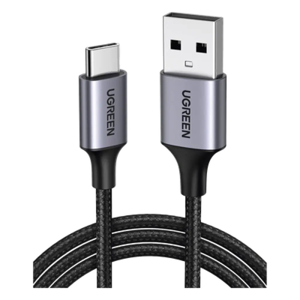 Cable USB-A a USB-C / 1 Metro (3.28 Pies) / 480 Mbps / Carga Rápida 18W / QC 4.0/3.0/2.0 / Nylon Trenzado / Aluminio