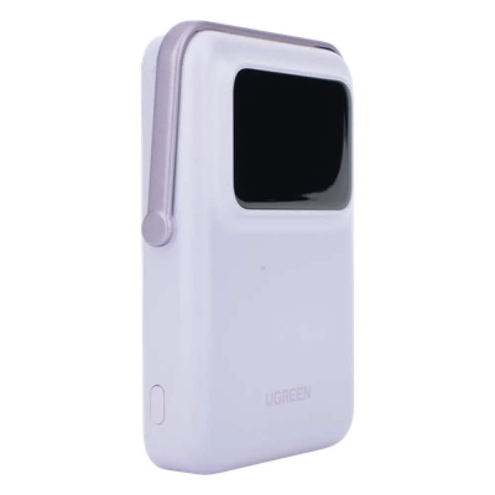 Power Bank Inalámbrico / 10000 mAh / Carga Inalámbrica 7.5W / PD 20W USB-C / Pantalla TFT con Emojis / Soporte Plegable / MagSafe Compatible