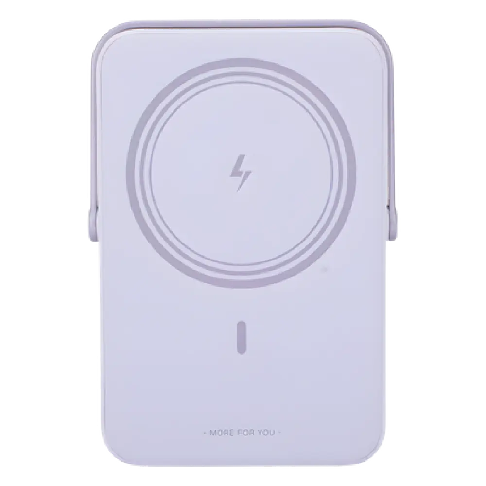 Power Bank Inalámbrico / 10000 mAh / Carga Inalámbrica 7.5W / PD 20W USB-C / Pantalla TFT con Emojis / Soporte Plegable / MagSafe Compatible