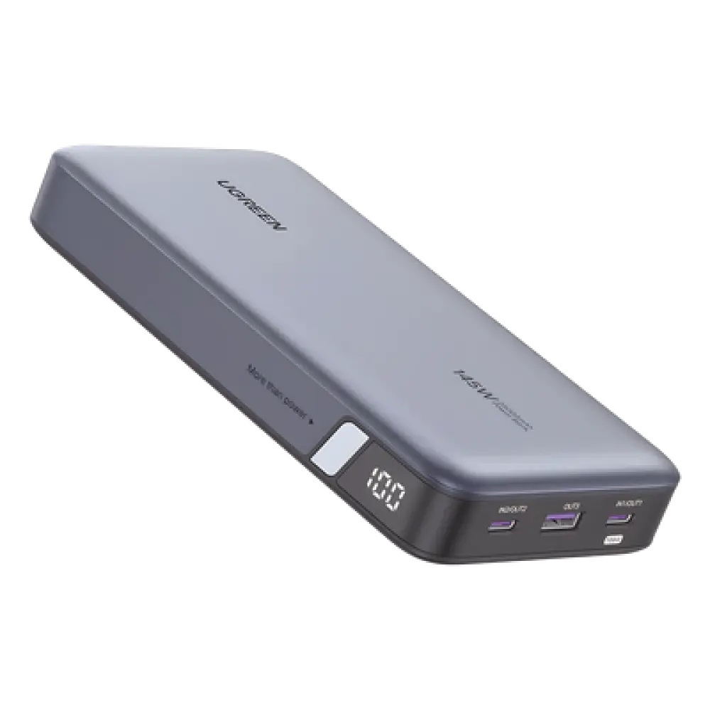 Power Bank / 25000mAh / 145W Max. / 3 Puertos USB / PD 3.0 / QC 3.0 / Pantalla Inteligente / Carcasa Ignífuga