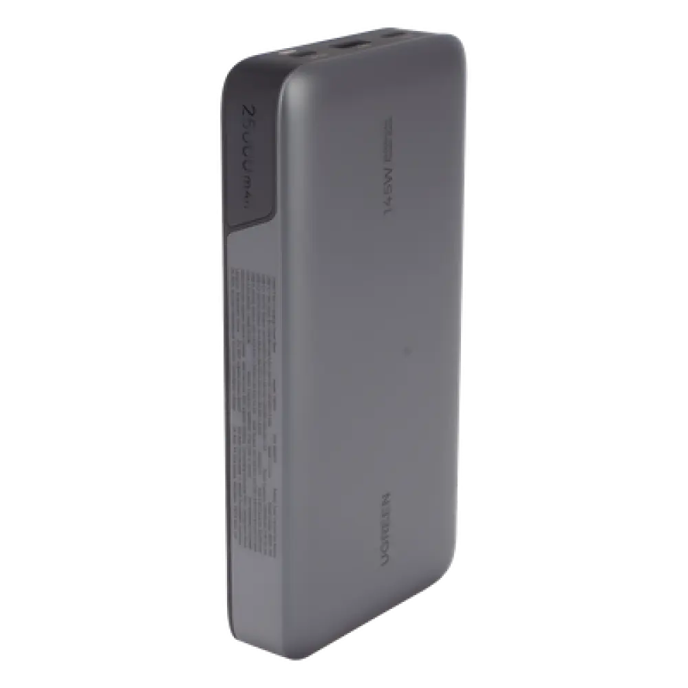 Power Bank / 25000mAh / 145W Max. / 3 Puertos USB / PD 3.0 / QC 3.0 / Pantalla Inteligente / Carcasa Ignífuga