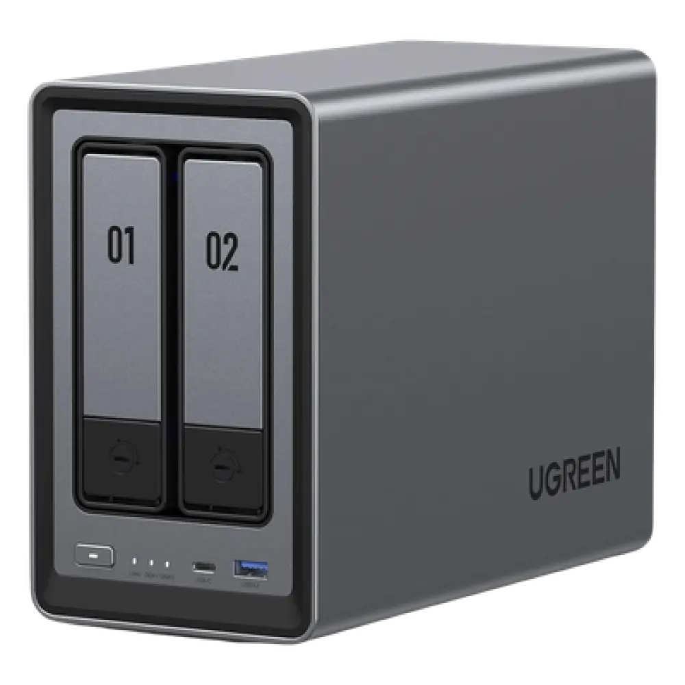 NAS 2 Bahías / Intel N100 4 Núcleos / DDR5 8 GB / SATA 48 TB / M.2 NVMe 16 TB / Ethernet 2.5G / HDMI 4K