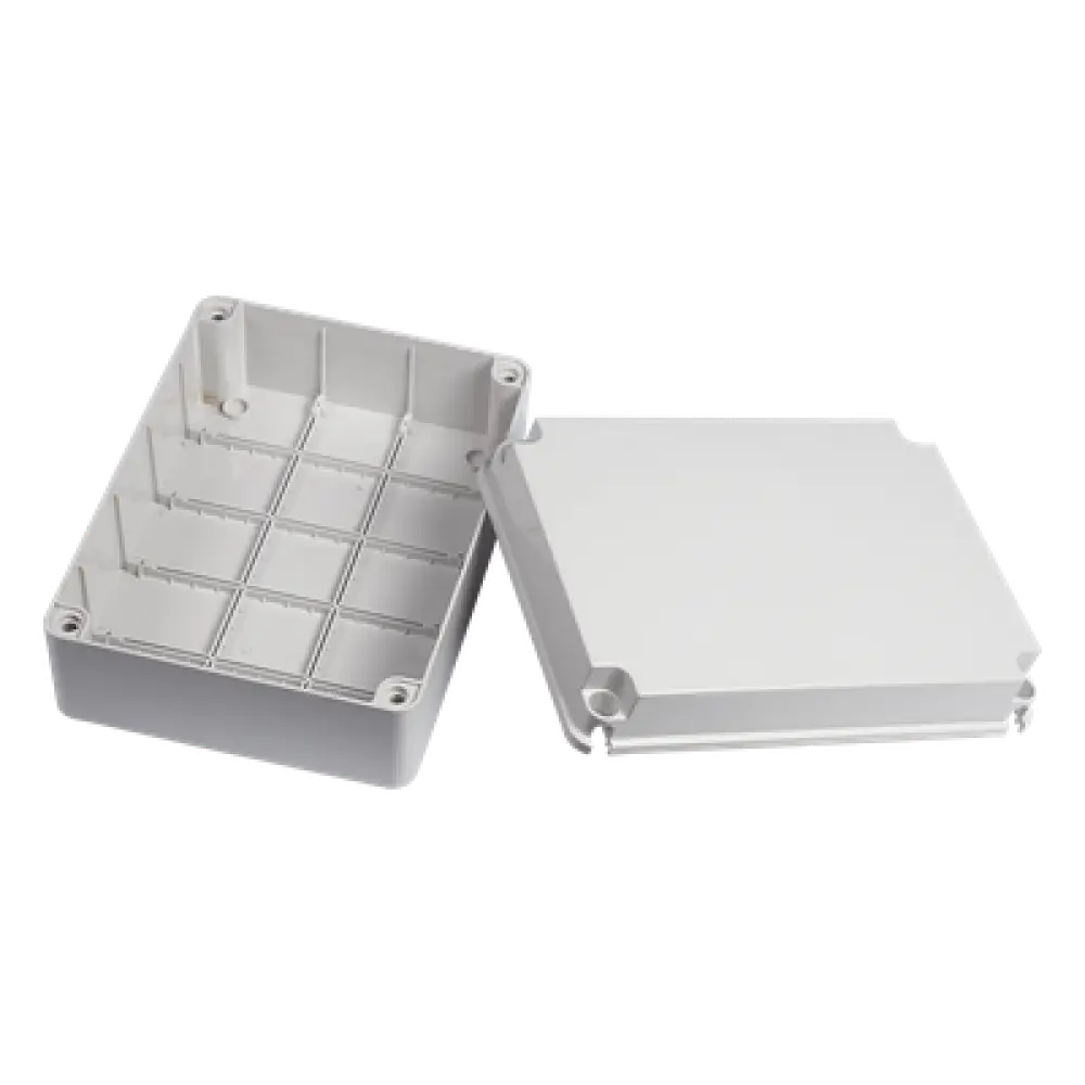 Gabinete de Plástico IP55 / 190 x 240 x 95 mm / Protección EMI y Antiestática / -40 a 120°C / Aplicaciones Solares y Telecomunicaciones