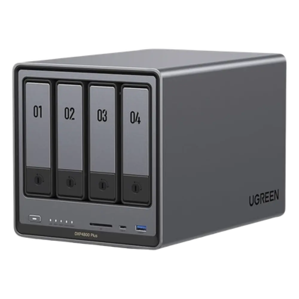 NAS 4 Bahías / Intel Pentium Gold 8505 5 Núcleos / 10GbE + 2.5GbE / DDR5 8GB Expandible a 64GB / PCIe 4.0 M.2 NVMe / USB 3.2 Gen 2 / HDMI 4K