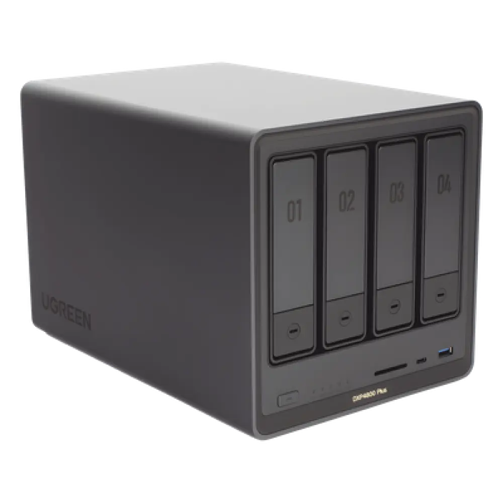 NAS 4 Bahías / Intel Pentium Gold 8505 5 Núcleos / 10GbE + 2.5GbE / DDR5 8GB Expandible a 64GB / PCIe 4.0 M.2 NVMe / USB 3.2 Gen 2 / HDMI 4K