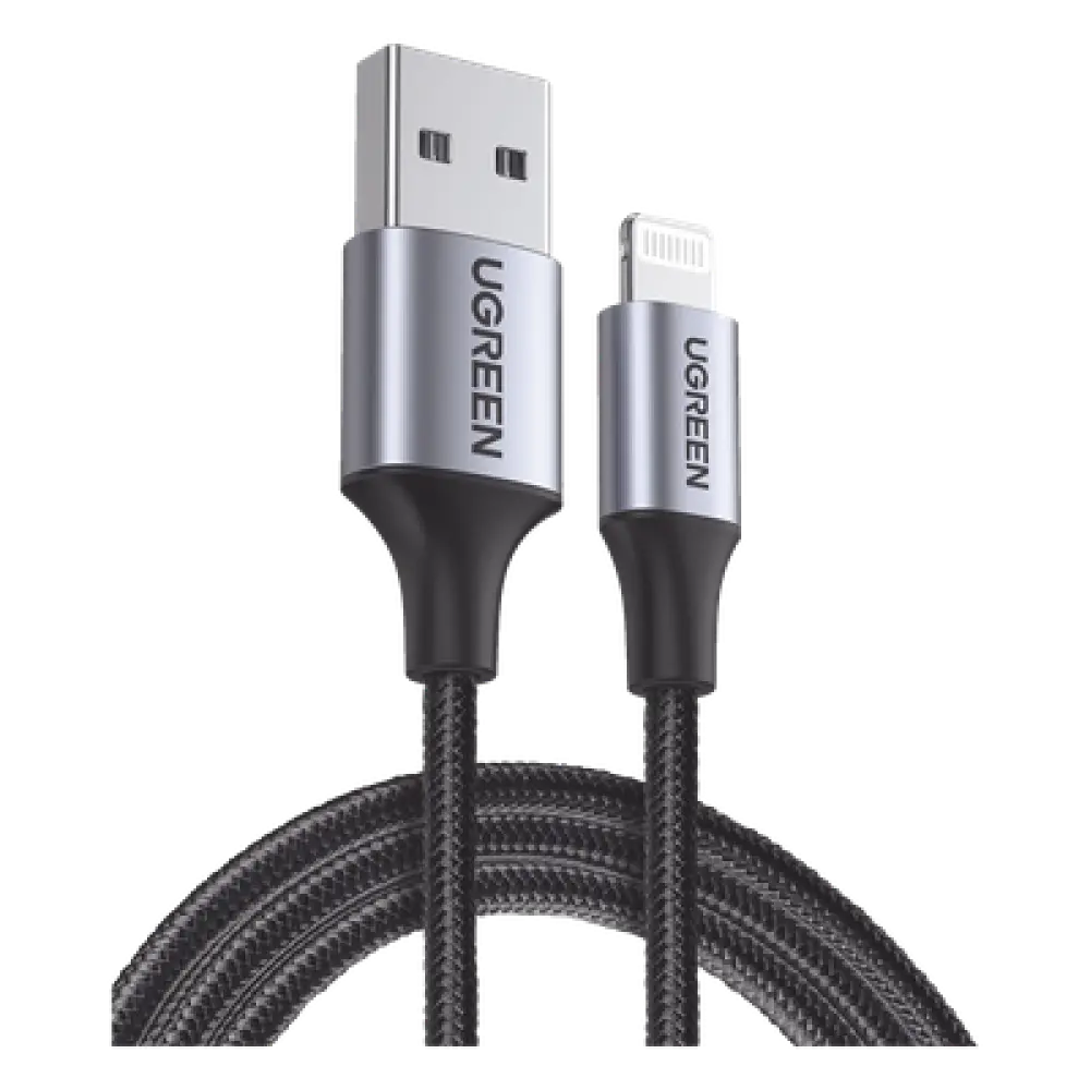Cable USB-A a Lightning / 1 m (3.28 ft) / Certificado MFi / Carga 5V/2.4A / 480 Mbps / Conector C94 / Nylon Trenzado / Aluminio