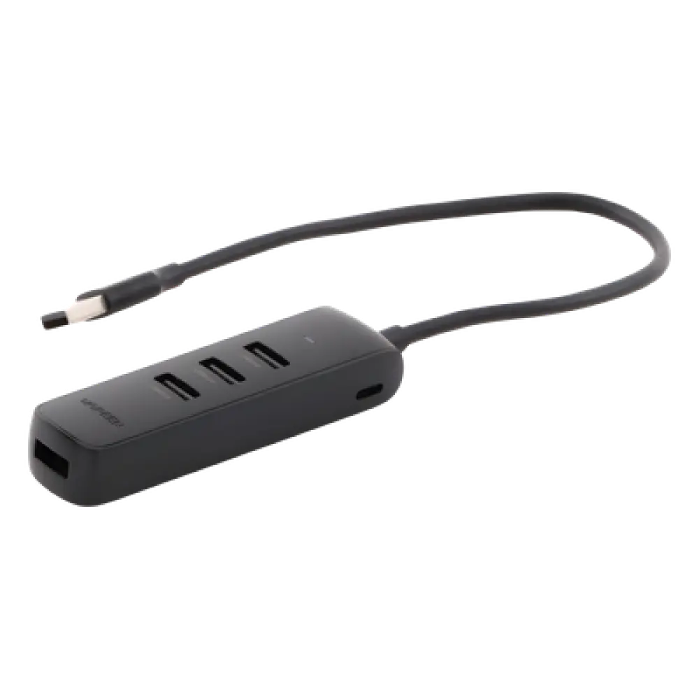 HUB USB-A 3.0 / 4 Puertos USB-A 3.0 5Gbps / Cable 25 cm (0.82 pies) / Alimentación USB-C / Indicador LED / Diseño Ultra Delgado