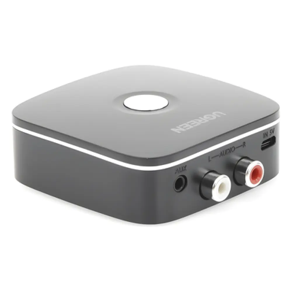 Receptor de Audio Bluetooth / Bluetooth 5.0 con EDR / Salida Dual 3.5mm y RCA / Alcance 10 m (32.8 ft) / 8 Horas de Batería / Reconexión Automática