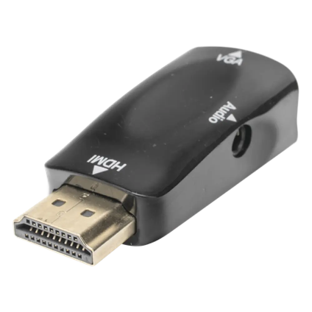 Convertidor HDMI a VGA / 1920x1080 @ 60Hz / Audio 3.5 mm / Plug-and-Play / Chapado en Níquel