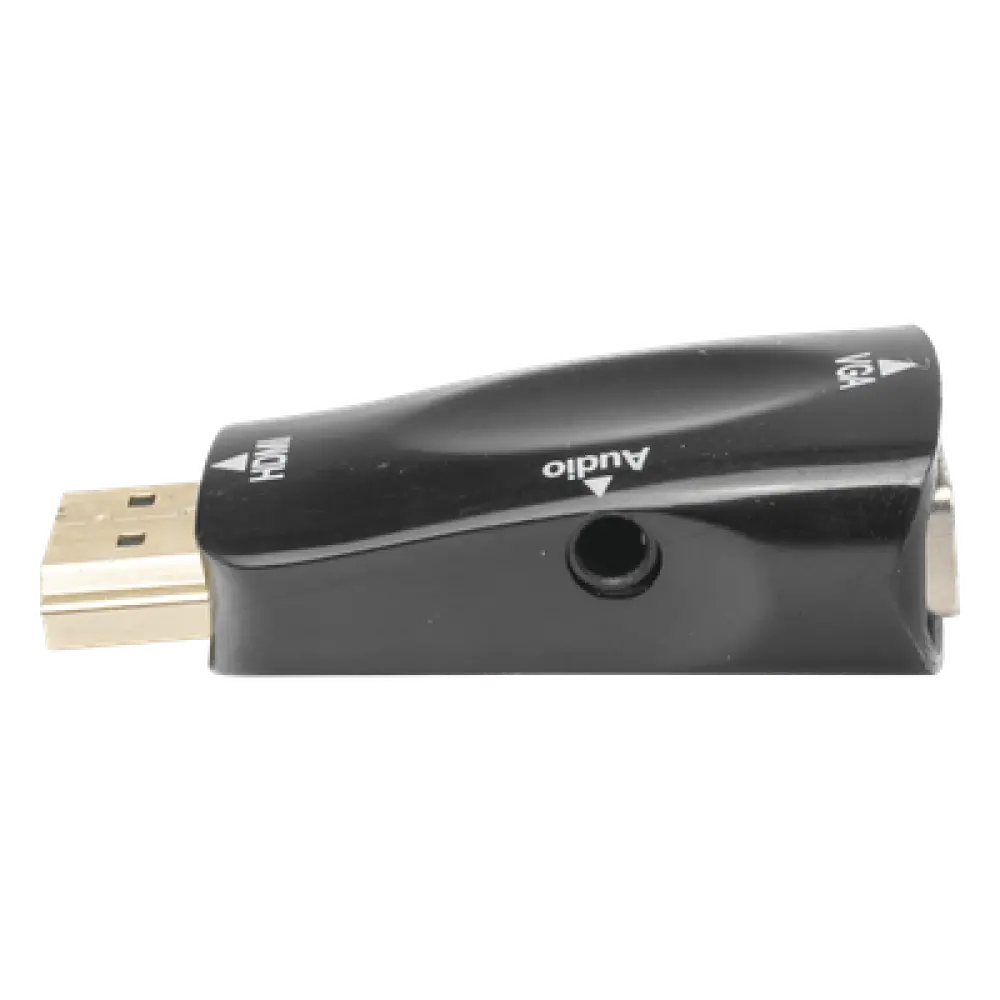 Convertidor HDMI a VGA / 1920x1080 @ 60Hz / Audio 3.5 mm / Plug-and-Play / Chapado en Níquel