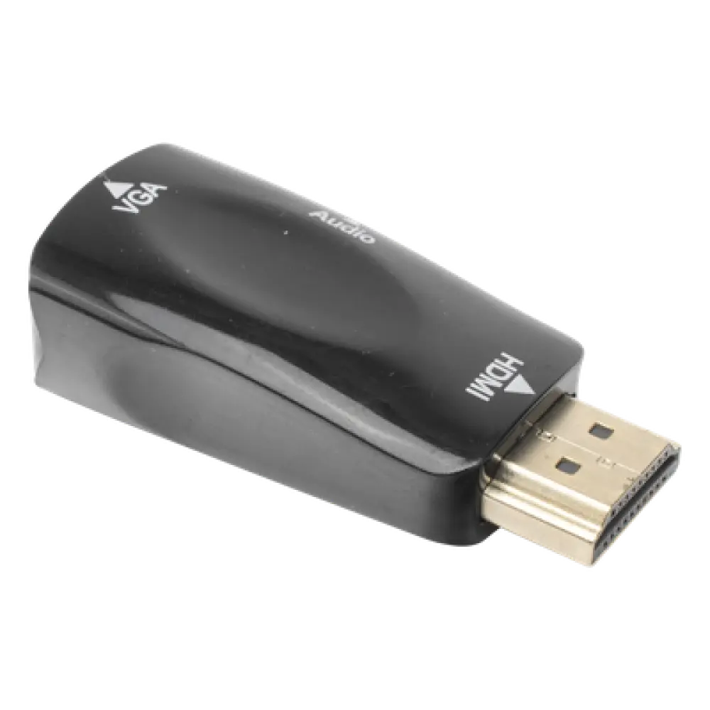 Convertidor HDMI a VGA / 1920x1080 @ 60Hz / Audio 3.5 mm / Plug-and-Play / Chapado en Níquel