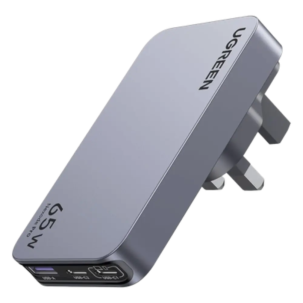 Cargador Rápido GaN / 65W / 3 Puertos / PD 3.0 / PPS / QC 4.0 / 100-240V