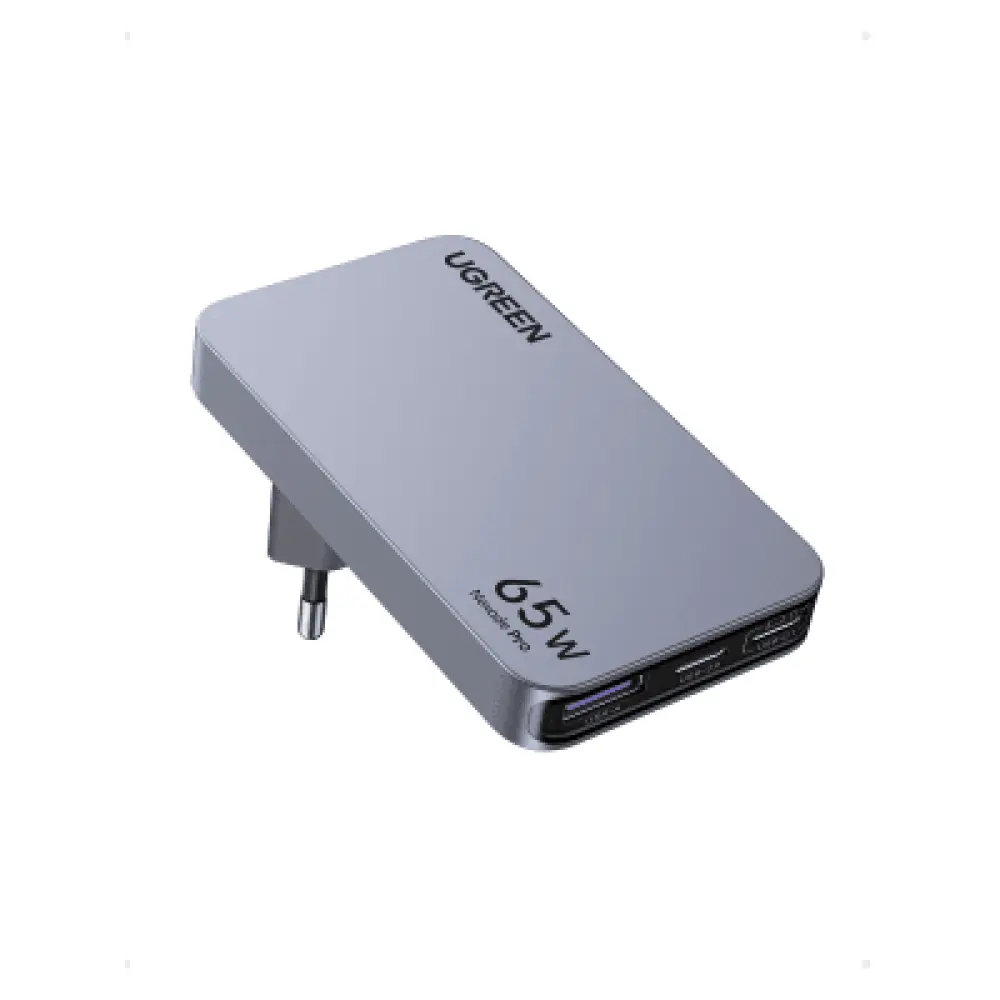Cargador Rápido GaN / 65W / 3 Puertos / PD 3.0 / PPS / QC 4.0 / 100-240V